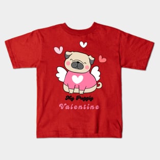 Funny Pug Valentine Kids T-Shirt